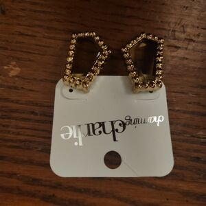 Charming Charlie Gold and Green Earrings